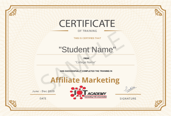 Affiliate Marketing certificate