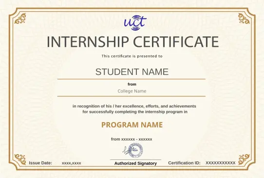 internship certificate image