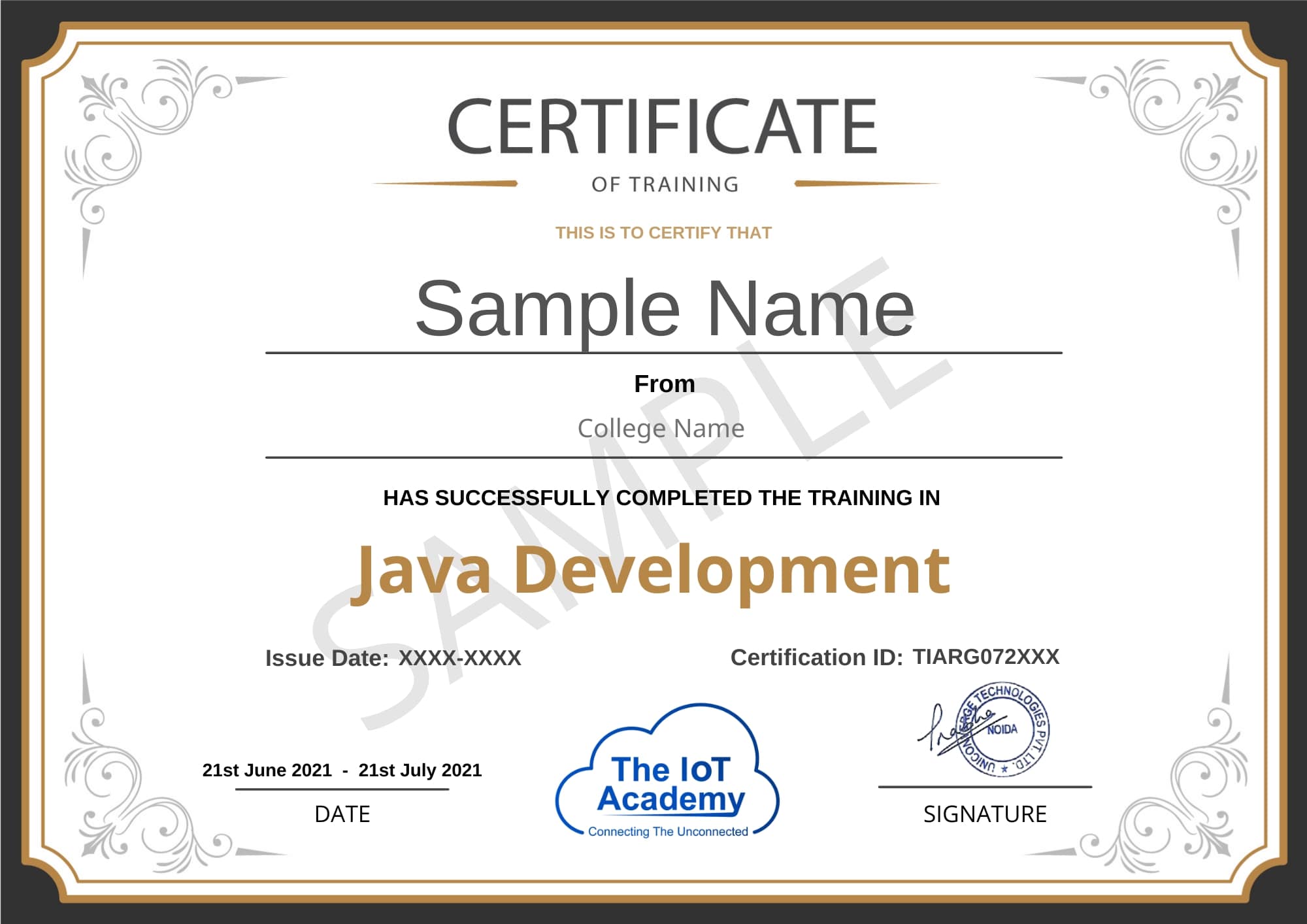 java development certificate