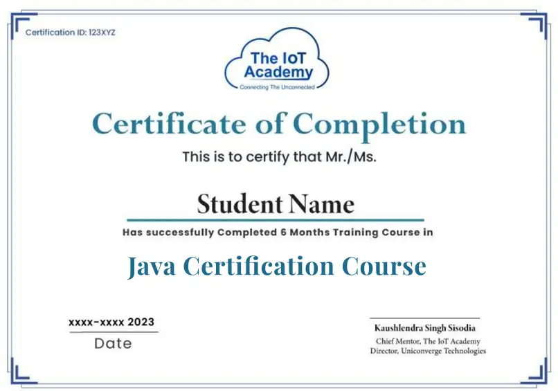 java course certificate