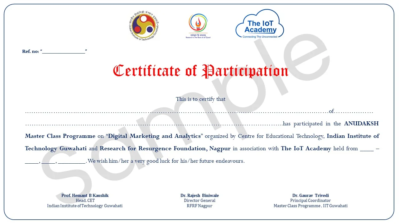 digital marketing and analytics certificate