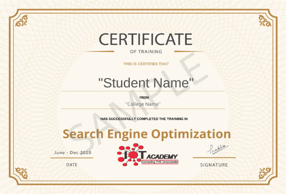 Seach Engine Optimization certificate